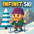 Infinite Ski is a high-speed skiing game where players experience the feeling of conquering snow-covered slopes. The game offers simple but dramatic gameplay, requiring quick reflexes and dexterity to avoid obstacles, collect stars and continuously break score records.