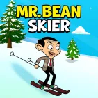 Mr. Bean Skier is a humorous winter sports game where comedian Mr. Bean unexpectedly becomes an amateur skier. You will join this clumsy character to rush down the snow-covered slopes, avoiding obstacles, collecting familiar teddy bears, and of course, there is no shortage of silly situations typical of Mr. Bean.