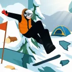 Snow Surfing gives you the feeling of really surfing on the snowy slopes, free and exciting. With just a few simple steps, you can perform jumps, perform and avoid all obstacles on the road.